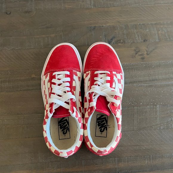Vans Red Checkered Primary Old Skool Shoe - Picture 4 of 6